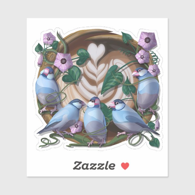 Java Sparrows, Java Coffee Aufkleber (Blatt)