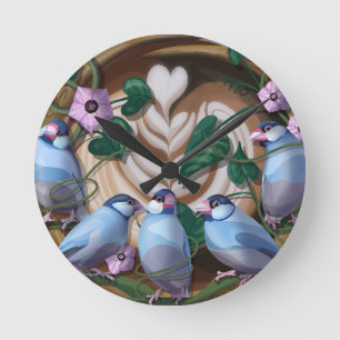 Java-Sperlinge, Java-Kaffee Runde Wanduhr