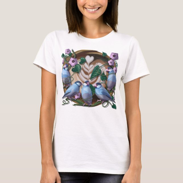 Java-Sperlinge, Java-Kaffee T-Shirt (Vorderseite)
