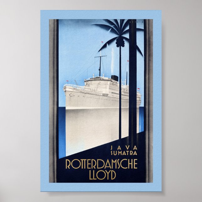 Java Sumatra Rotterdamsche Lloyd Vintage Plakat (Vorne)