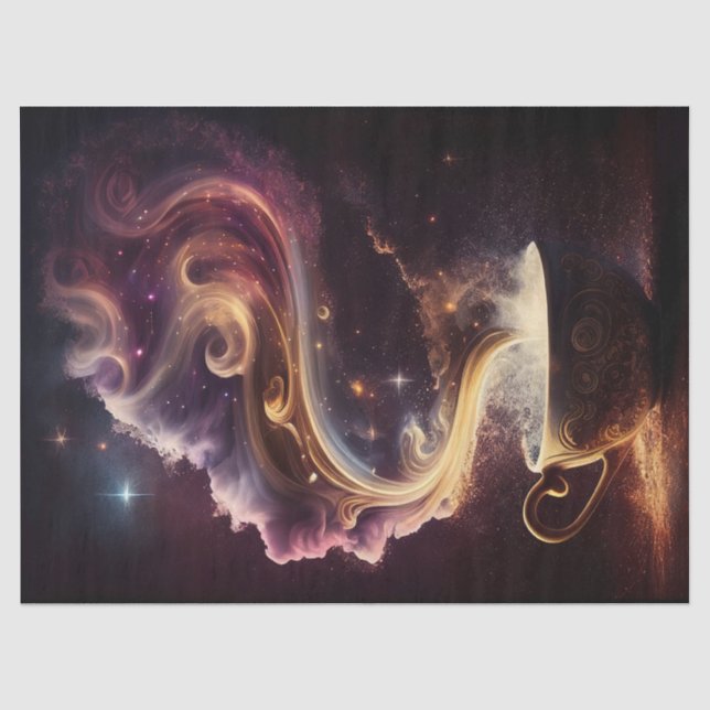 Java-Universum, dampfende Kaffeesterne Seidenpapier (Vorderseite)