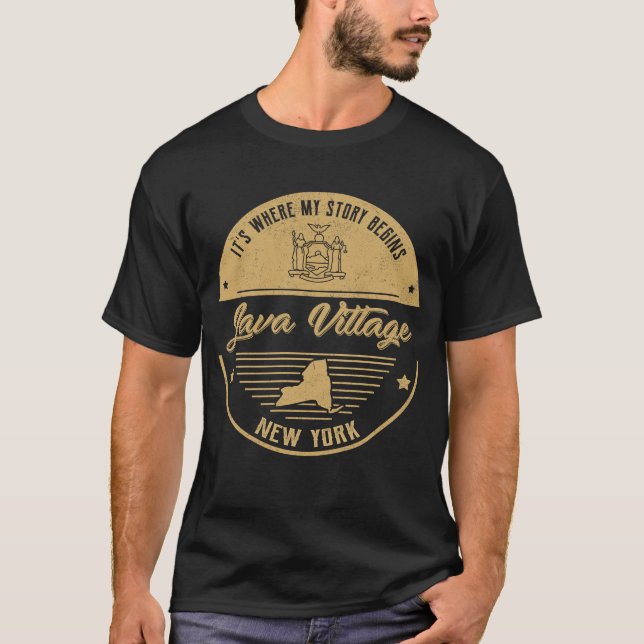 Java Village New York Meine Geschichte beginnt T-Shirt (Vorderseite)