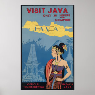 Java Vintage Travel Poster