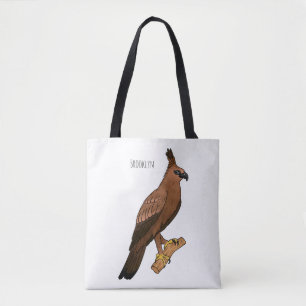 Javan hawk eagle bird cartoon illustration