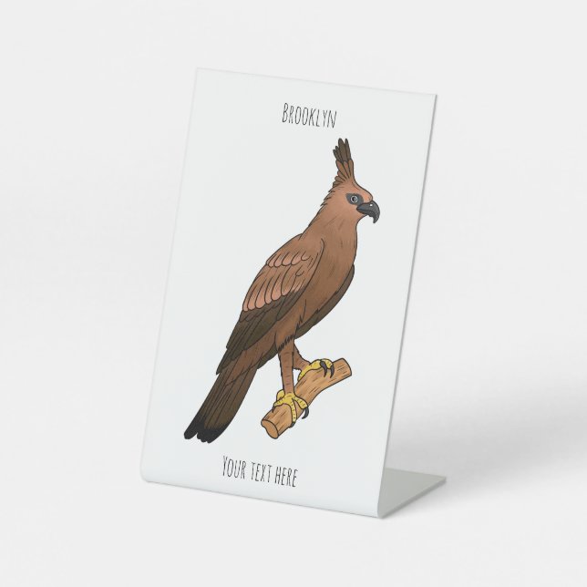 Javan hawk eagle bird cartoon illustration sockelschild (Vorderseite)
