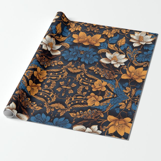Javanese Batik Muster Packpapier (Ungerollt)