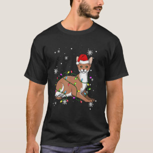 Javanese Cat Christmas Lights Christmas Cat Santa T-Shirt