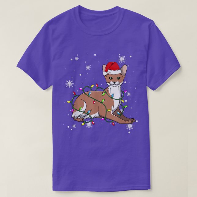 Javanese Cat Christmas Lights Christmas Cat Santa T-Shirt (Design vorne)