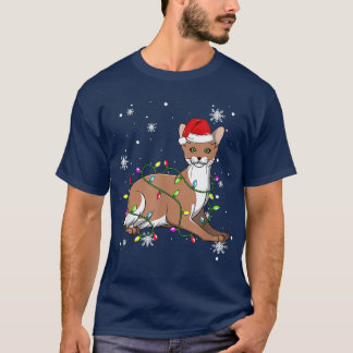 Javanese Cat Christmas Lights Christmas Cat Santa T-Shirt