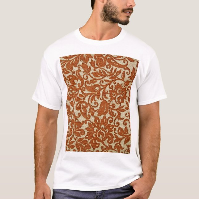 Javanisches Blumenmuster: gewebte Textur. T-Shirt (Vorderseite)
