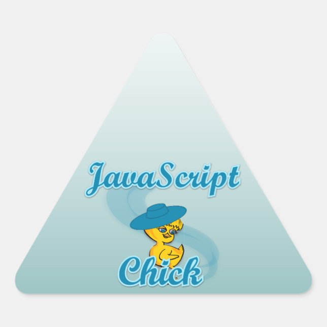 JavaScript Chick #3 Dreieckiger Aufkleber (Vorderseite)