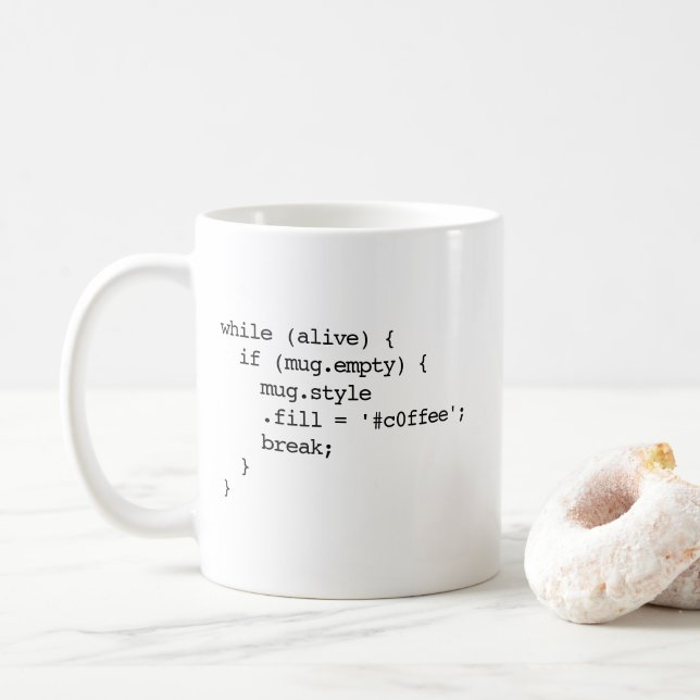 Javascript-Kaffee-Tasse (#c0ffee Bruch - Tasse (Mit Donut)