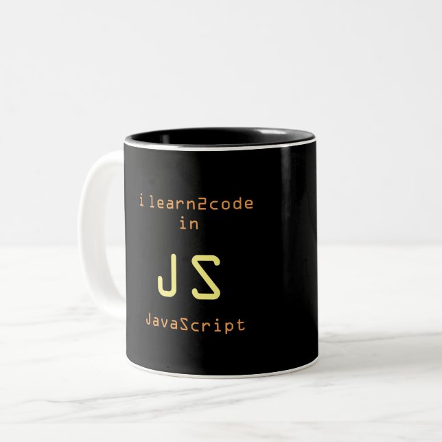 Javascript Ninja 1 schwarze Tasse (Vorderseite Links)