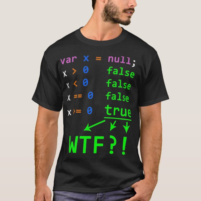 Javascript Programming Joke with null value for de T-Shirt (Vorderseite)