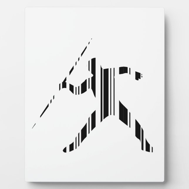 JAVELIN BAR CODE Sportspur- und Feldmuster Fotoplatte (Vorderseite)