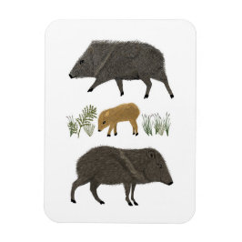 Javelina Family Portrait Wüstentiere Magnet