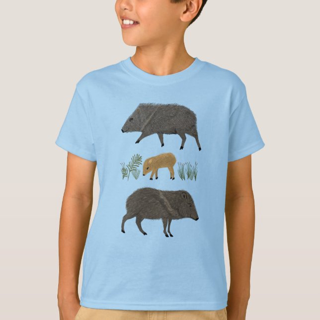 Javelina Family Portrait Wüstentiere T-Shirt (Vorderseite)