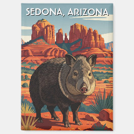 Javelina in Sedona Arizona Vertical Travel Vertica Magnet
