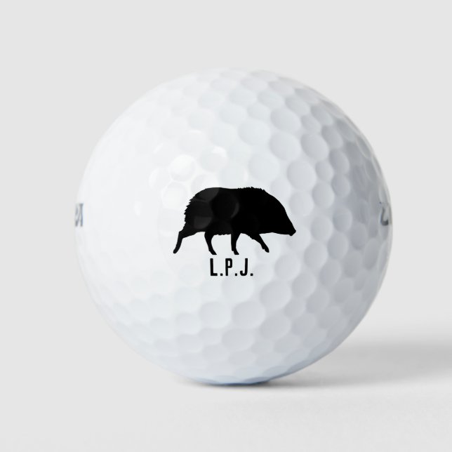 Javelina Silhouette Individuelle Name Golfball (Vorderseite)
