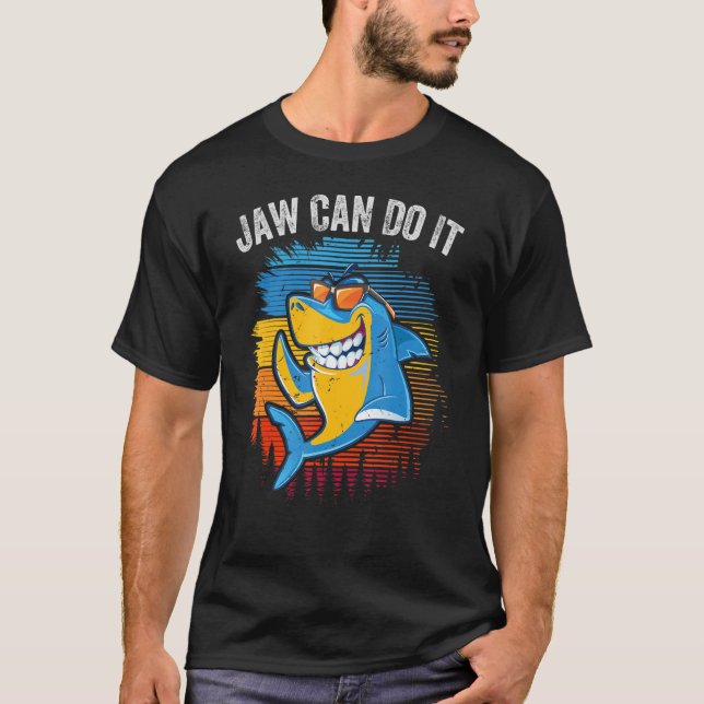 Jaw Can Do It   Shark  Beach Family Vacation T-Shirt (Vorderseite)