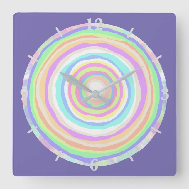 Jawbreaker Slice Candy Quadratische Wanduhr (Vorderseite)