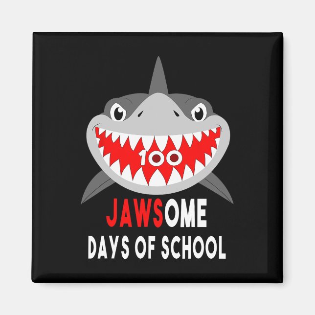 Jawesome 100 Days Schule Niedlich Fun Gift Outfit Magnet (Vorne)