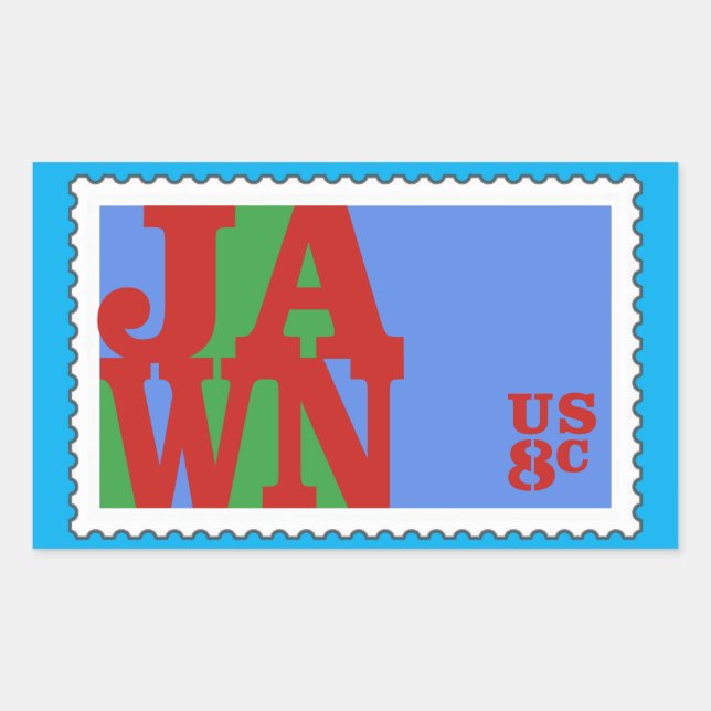 JAWN Philly 70er Liebe Briefmarke Parody Rechteckiger Aufkleber (Vorderseite)
