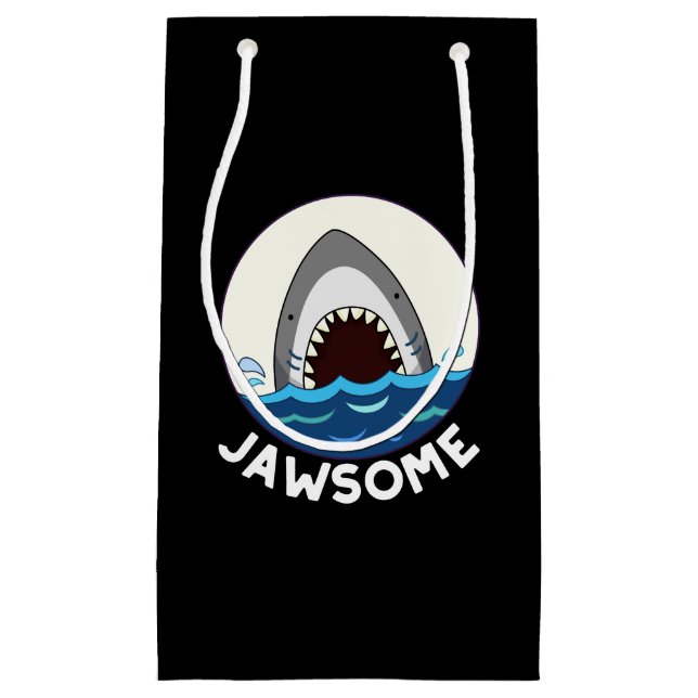 Jawsome Funny Shark Teeth Pun Dark BG Kleine Geschenktüte (Vorderseite)