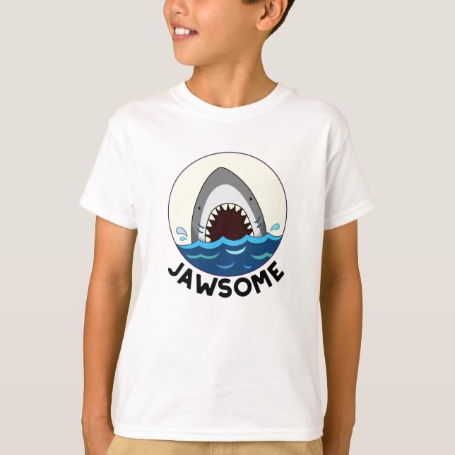 Jawsome Funny Shark Teeth Pun T-Shirt (Vorderseite)