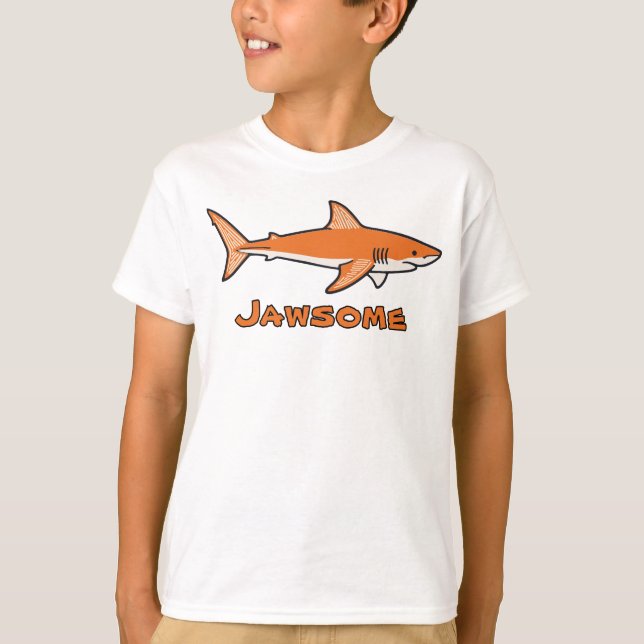 Jawsome orange Shark Kids T-Shirt (Vorderseite)