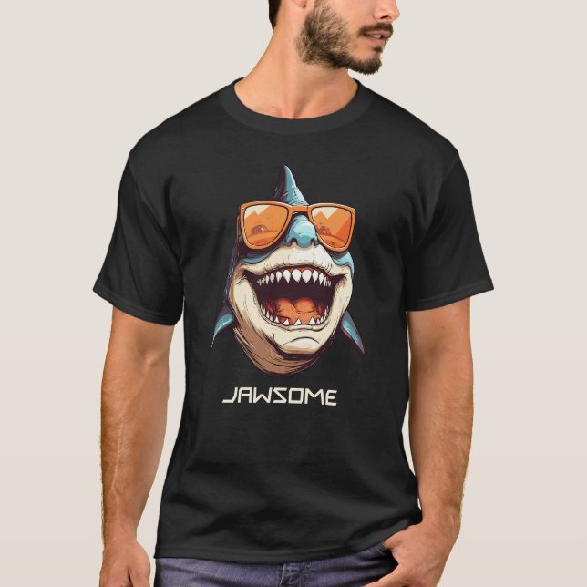 Jawsome Shirt - Spaß Lächeln Hai T-Shirt (Vorderseite)