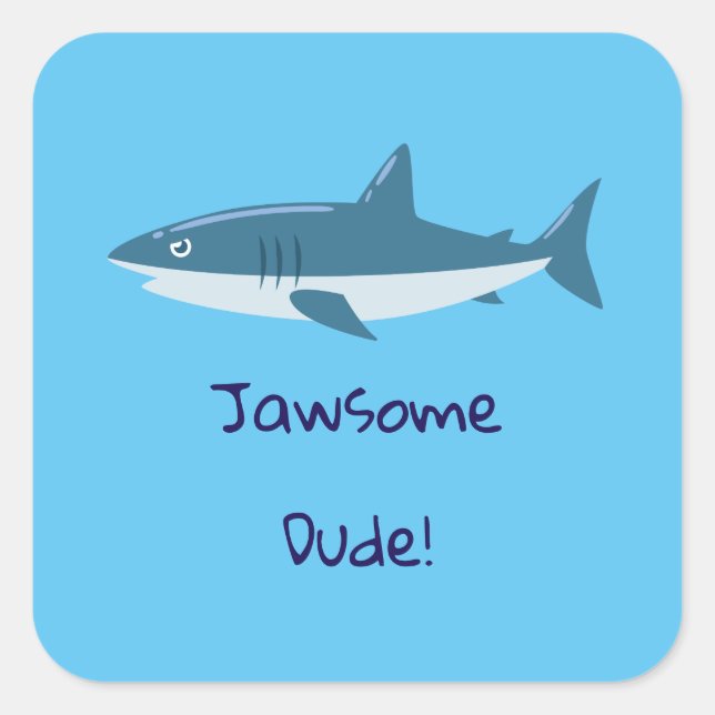 Jawsome Typ Shark Square Sticker (Vorderseite)