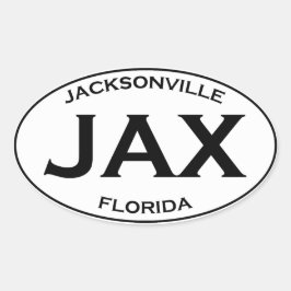 JAX - Jacksonville Florida Ovaler Aufkleber