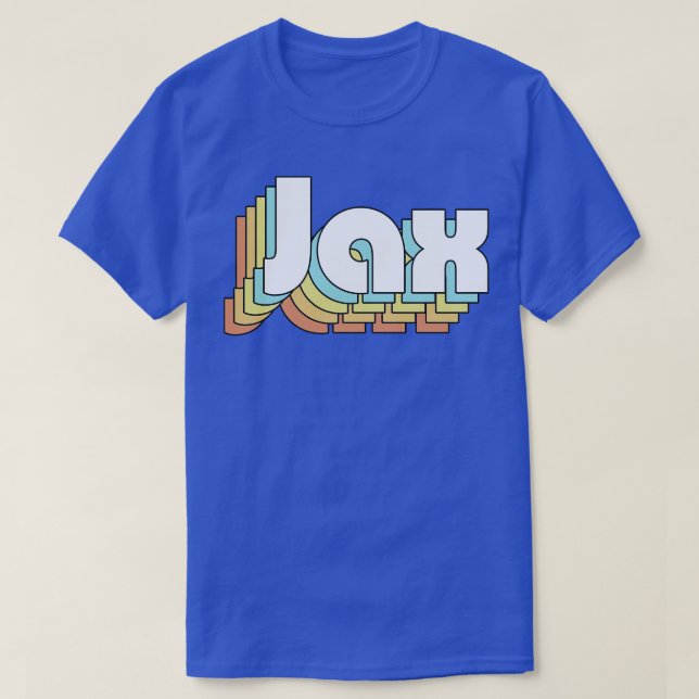 Jax Retro Rainbow Typografie verblasster Stil T-Shirt (Design vorne)