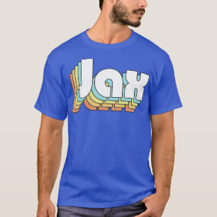 Jax Retro Rainbow Typografie verblasster Stil T-Shirt