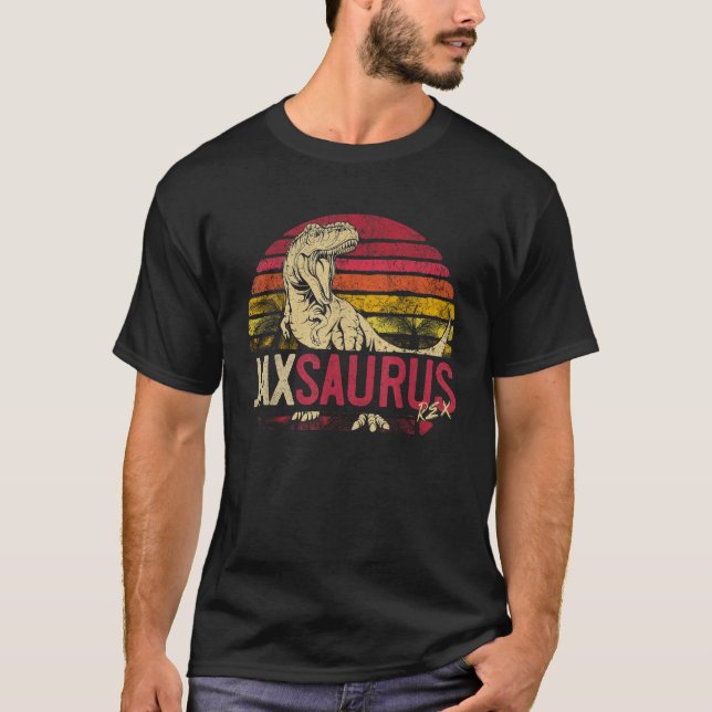 Jax Saurus Funny Personalisiert Dinosaur T Rex Nam T-Shirt (Vorderseite)