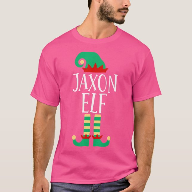 Jaxon Elf Familie passt Weihnachten Pajamas T-Shirt (Vorderseite)