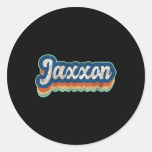 Jaxxon Vorname Boy Vintag Style 70er 80er Person Runder Aufkleber