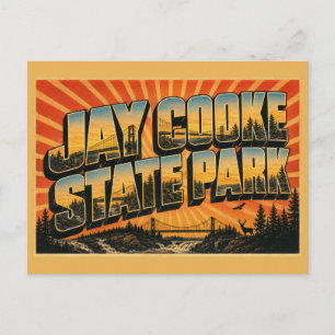 Jay Cooke State Park MN Vintage Reise Kunst Postkarte