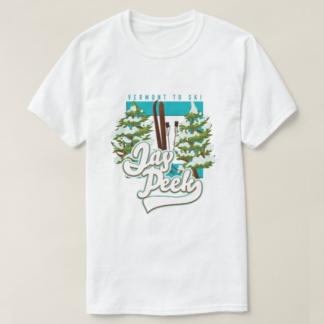 Jay Flüchtige Blick Vermont Skigobild T-Shirt (Design vorne)