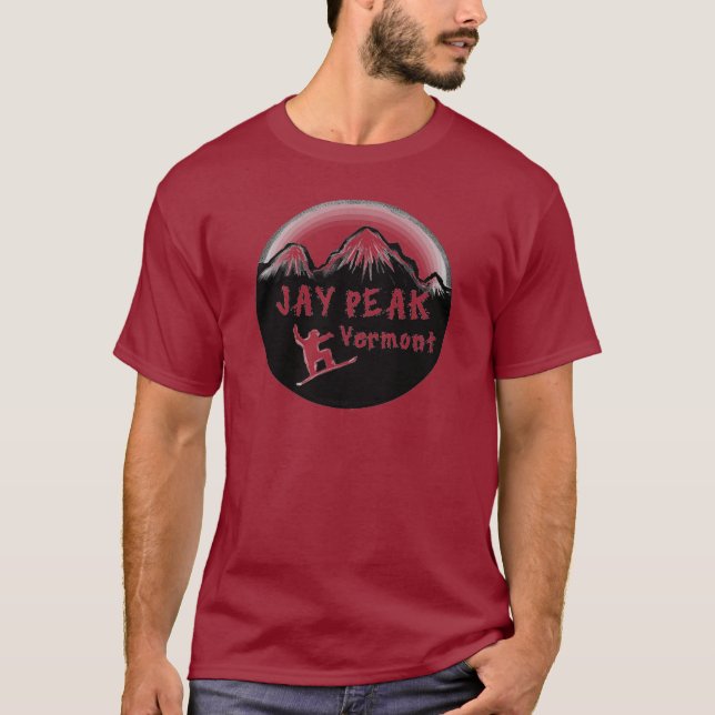Jay-Höchstvermont künstlerischer Skier T-Shirt (Vorderseite)