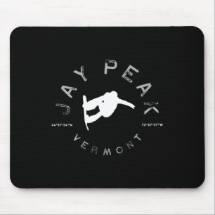 Jay Peak Vermont Grafik Vintage Snowboard T-Shirt Mousepad