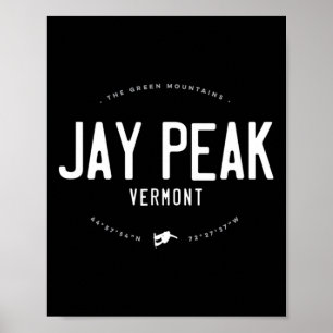 Jay Peak Vermont Graphic erschütterte Vintage Snow Poster