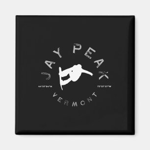Jay Peak Vermont Graphic Vintag Snowboarding T Magnet