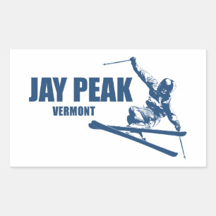 Jay Peak Vermont Skifahrer Rechteckiger Aufkleber
