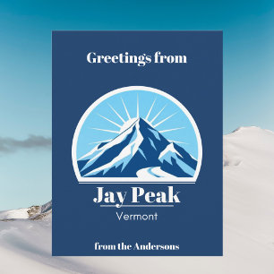 Jay Peak Vermont Skigebiet Urlaub blau Postkarte