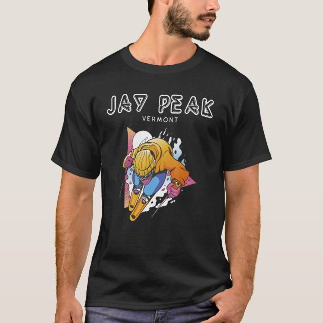 Jay Peak Vermont USA Retro Ski T-Shirt (Vorderseite)