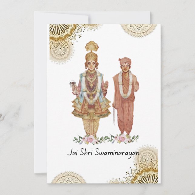 Jay Shree Swaminarayan Greeting Card Feiertagskarte (Vorderseite)