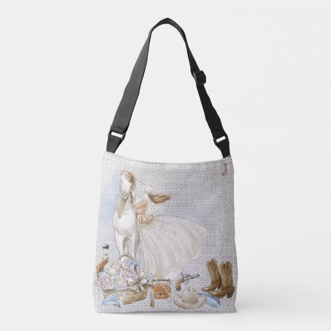 *Jay Western Rustikale Pferdeschwölfe Tragetaschen Mit Langen Trägern (Vorderseite)