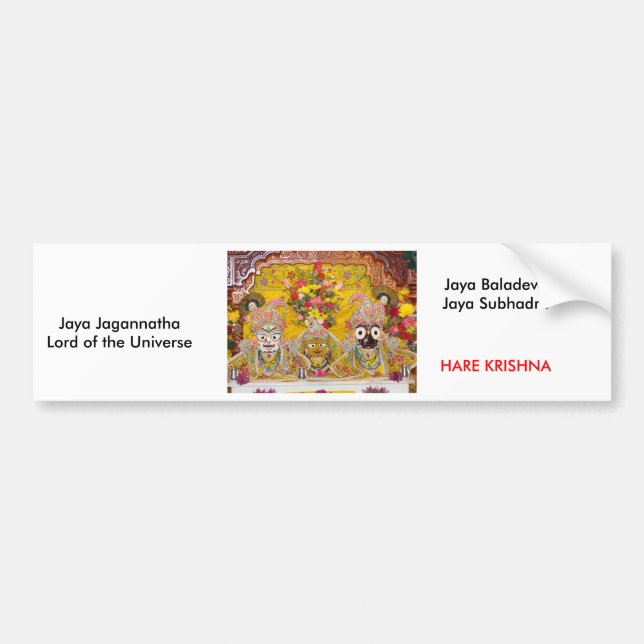 Jaya Jagannatha Lord des Universums,… Autoaufkleber (Vorne)